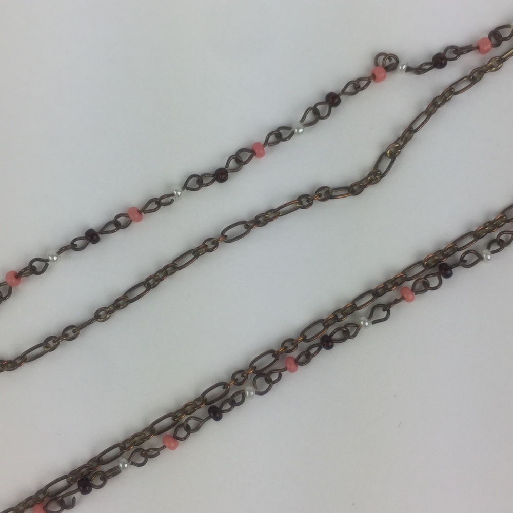 Gold tone Double chain chandelier fashion necklace - Picture 5 of 8